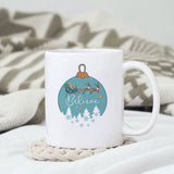 Believe sublimation design, png for sublimation, Christmas PNG, Retro Christmas Blue PNG