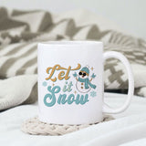 Let it snow sublimation design, png for sublimation, Christmas PNG, Retro Christmas Blue PNG