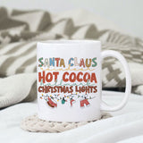 Santa Claus reindeer hot cocoa hallmark christmas lights sublimation design, png for sublimation, Christmas PNG, Christmas vibes PNG