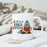 Baby it's cold outside sublimation design, png for sublimation, Christmas PNG, Drink and Gnomes PNG