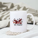 Bleached PE Teacher sublimation design, png for sublimation, Christmas PNG, Christmas vibes PNG