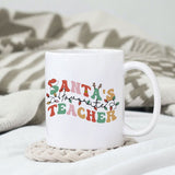 Santa's Favorite Teacher design, png for sublimation, Christmas PNG, Christmas lights PNG