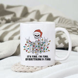 It's Fine. I'm Fine. Everything's Fine design, png for sublimation, Christmas PNG, Christmas lights PNG