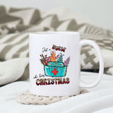 Just a nurse who loves christmas sublimation design, png for sublimation, Nurse PNG, Nurse Christmas PNG