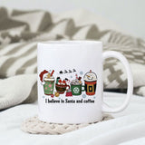I believe in Santa and coffee sublimation design, png for sublimation, Christmas Vintage PNG, Santa PNG