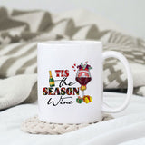 Tis the season wine sublimation design, png for sublimation, Christmas PNG, Christmas wine PNG