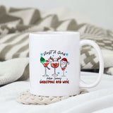 Just a girl who loves Christmas and wine sublimation design, png for sublimation, Christmas PNG, Christmas wine PNG