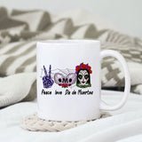 Peace love Dia de Muertos sublimation