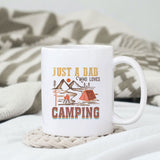 Just a dad who loves camping sublimation design, png for sublimation, Father's day sublimation, Camping father png, Retro camping design