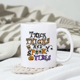 Thick thighs and spooky vibes sublimation design, png for sublimation, Retro Halloween design, Halloween styles