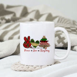 Peace Love Christmas sublimation design, png for sublimation, Christmas PNG, Leopard Christmas PNG