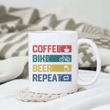 Coffee Bike beer repeat sublimation design, png for sublimation, Hobbies png, Mountain biking png, Hiking png