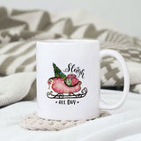 Sleigh all day sublimation design, png for sublimation, Christmas PNG, Retro pink christmas PNG
