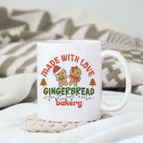 Made with love gingerbread bakery sublimation design, png for sublimation, Christmas PNG, Retro GingerBread PNG