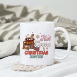 Hot cocoa & christmas movies sublimation design, png for sublimation, Christmas PNG, Retro GingerBread PNG