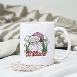 Believe sublimation design, png for sublimation, Christmas PNG, Retro pink christmas PNG