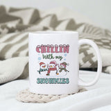 Chillin with my Snowmies sublimation design, png for sublimation, Christmas PNG, Retro pink christmas PNG