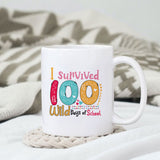 I survived 100 wild days of school sublimation design, png for sublimation, Retro School design, School life PNG