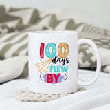 100 days flew by Sublimation design, png for sublimation, Retro School design, School life PNG