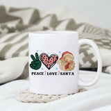 Peace Love Santa sublimation design, png for sublimation, Christmas Vintage PNG, Santa PNG