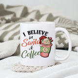 I believe in santa & coffee sublimation design, png for sublimation, Christmas Vintage PNG, Santa PNG