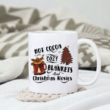 Hot cocoa cozy blankets christmas movies sublimation design, png for sublimation, Christmas PNG, Leopard Christmas PNG