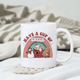 Have a cup of cheer sublimation design, png for sublimation, Hippe Christmas PNG, retro vibes PNG