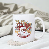 Peace love christmas sublimation design, png for sublimation, Hippe Christmas PNG, retro vibes PNG