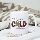 Baby it's cold outside sublimation design, png for sublimation, Christmas PNG, Leopard Christmas PNG