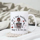 If I had feelings they'd be for you sublimation design, png for sublimation, Skeleton PNG, Valentine PNG