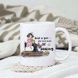 Just a girl who loves books and sewing sublimation design, png for sublimation, Sewing PNG, Hobbies PNG