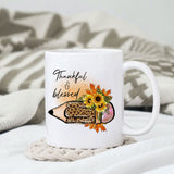 Thankful & blessed sublimation design, png for sublimation, Retro teacher PNG, Teacher life PNG