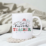 Santa's favorite teacher sublimation 1 design, png for sublimation, Christmas teacher PNG, Christmas SVG, Teacher Svg