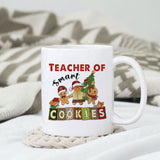 Teacher of smart cookies sublimation design, png for sublimation, Christmas PNG, teacher Christmas PNG