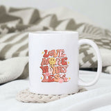 Love more worry less sublimation design, png for sublimation, Valentine PNG, Retro valentine PNG