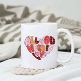 All you need is love sublimation design, png for sublimation, Valentine PNG, Retro valentine PNG