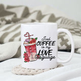 Iced coffee is my love language sublimation design, png for sublimation, Valentine PNG, Valentine coffee PNG