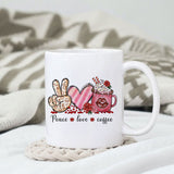 Peace love coffee sublimation design, png for sublimation, Valentine PNG, Valentine coffee PNG