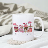 Love more worry less sublimation design, png for sublimation, Valentine PNG, Valentine coffee PNG