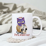 Meow, I'm a scary cat sublimation design, png for sublimation, Halloween characters, Witch cat, Spooky design