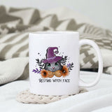 Resting witch face sublimation design, png for sublimation, Witch PNG, Halloween characters PNG