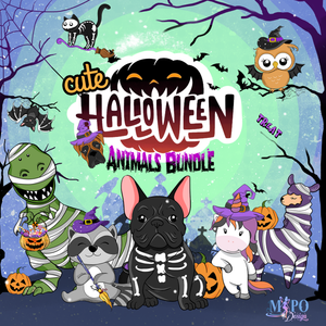 Cute Animal Halloween PNG BUNDlE, PNG For Sublimation, Halloween PNG Bundle, Animal Design Bundle, Cute PNG Bundle
