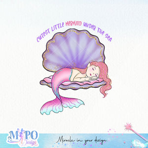 Cutest little mermaid under the sea sublimation