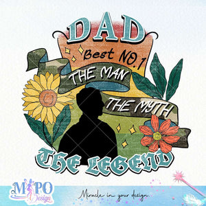 Dad Best No.1 the man the myth the legend sublimation design, png for sublimation, Father's Day png, Happy holiday vibes PNG