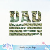 Dad daddy protector hero sublimation design, png for sublimation, military dad png, father's day PNG