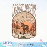 Desert dreams sublimation design, png for sublimation, Vintage design, Inspiration png