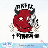 Devil vibes sublimation design, png for sublimation, Halloween characters sublimation, Vampire design