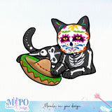 Día de los Muertos cat sublimation design, png for sublimation, Day of the dead vibes png, halloween events png