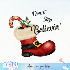 Don't stop Believin' sublimation design, png for sublimation, Christmas Vintage PNG, Santa PNG