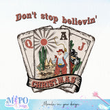 Don't stop believin' Christmas sublimation design, png for sublimation, Christmas PNG, Western christmas PNG